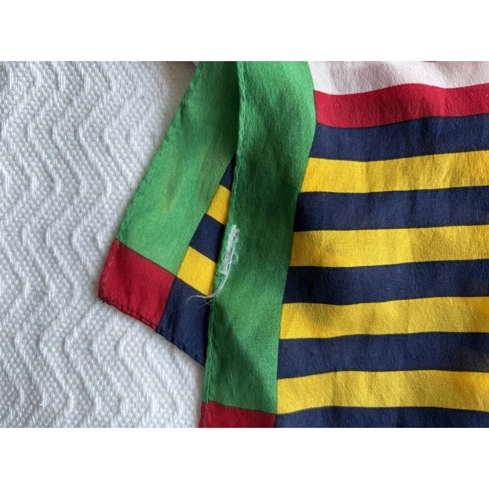 Echo Scarf Women Multi Color Striped Silk Vintage Style Long Rectangle SIZE OS